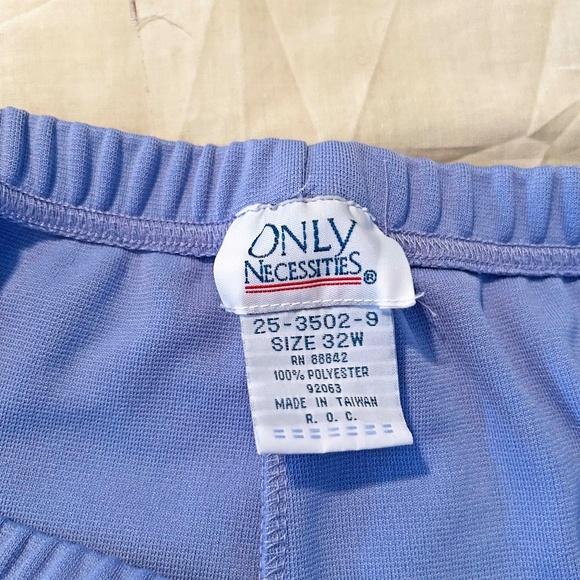 NEW PHOTOS! PANTS KNIT, DUSTY CORNFLOWER BLUE, SIZE 32W, WRINKLE & STAIN RESISTA - Picture 10 of 11